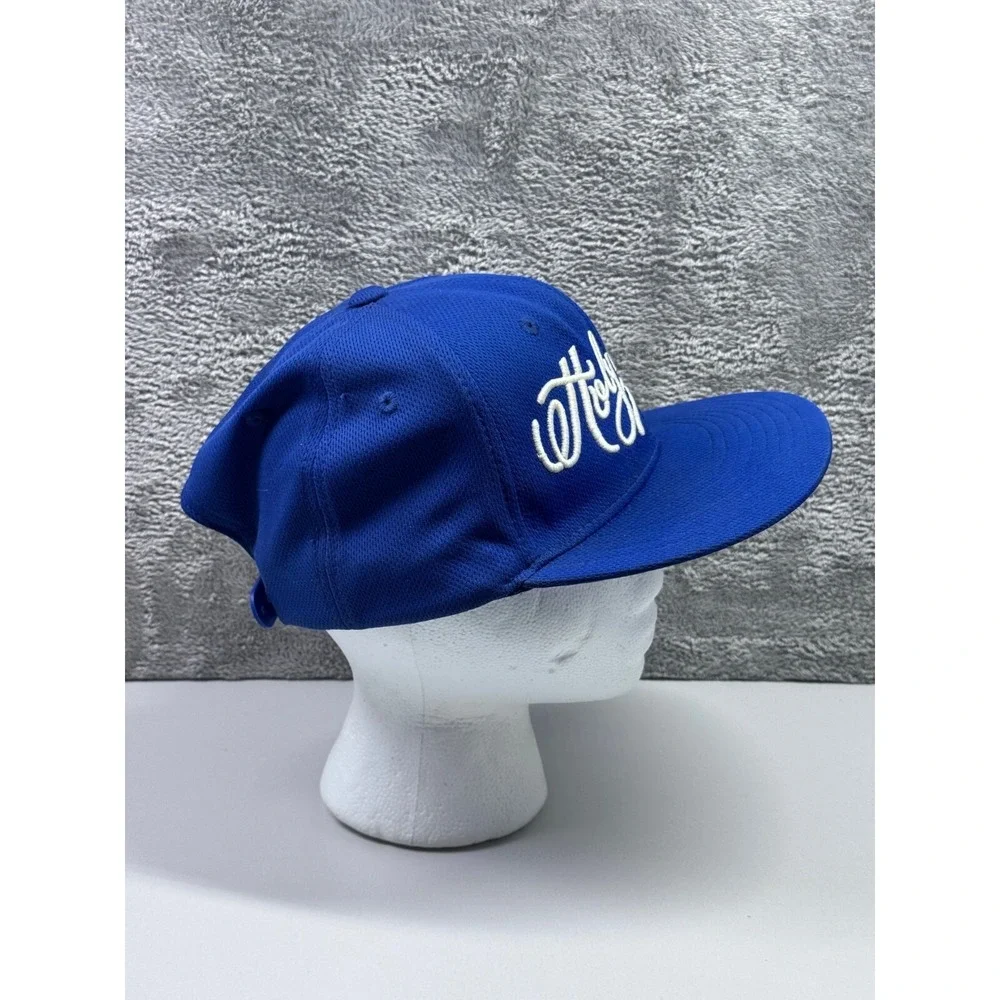 Holy Cow Decky Blue Flat Bill Hat Breathable Adjustable Snapback Mens Cap